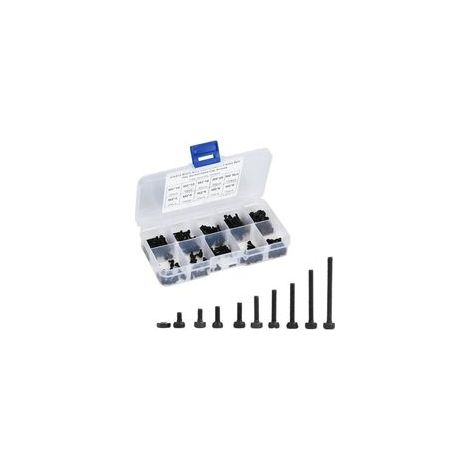 Kit Vis Hexagonales M2, 300 Pièces avec Boulons et Écrous, Acier Allié Noir - Assortiment Pratique et Complet (1/5)