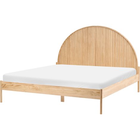 Cama con somier de madera de pino natural estilo escandinavo 180 x 200 cm marrón claro Mascortel (1/5)