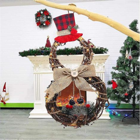 Weihnachtskranz, Weihnachtsdekorationskranz, LED-Weihnachtskranz, Weihnachtskranzrahmen, Weihnachten (1/5)