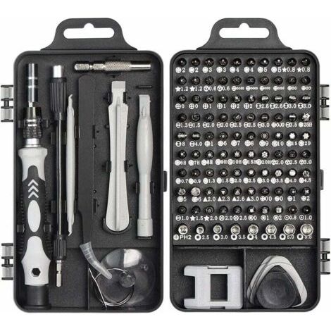 Kit Tournevis de Précision, Faireach Jeu de Tournevis Outils de Réparation Professionnel 115 en 1 Set Tournevis Magnétique Multi-fonction pour Iphone Laptop Mac Montre Jouets Bijoux Lunettes Appar