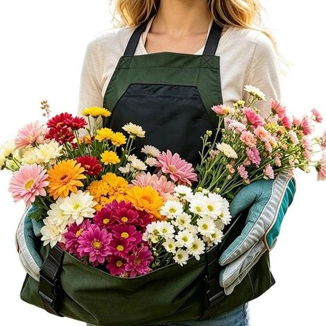 Tablier de jardin avec poches - Vert - Tablier de récolte - Jardinage et cueillette (1/5)