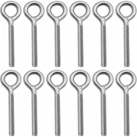 12er-Packung – M8-Ösenschrauben aus Edelstahl 304, XU, Einschraub-Ösenschrauben für Gartenschaukeln – KZQ