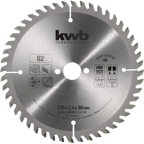 kwb lama per sega circolare 216 x 30 mm, taglio molto fine, adatta per piani di lavoro, legno e pannelli rivestiti (1/5)