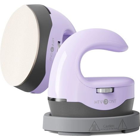 Prensa térmica portátil, con ajustes de temperatura regulables, color morado lavanda H1, UE. (1/2)
