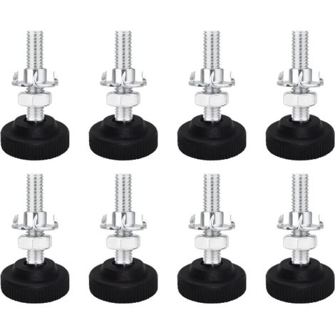 Vis de réglage 8 pièces Pieds de Meubles Réglables en métal M8 x 50 mm Pieds de réglage Pieds pour Meubles, vis de réglage Vis d'ajustage
