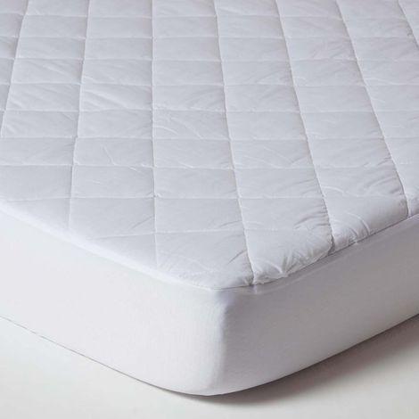 HOMESCAPES Cot Bed Quilted Waterproof Mattress Protector 60 x 120 cm, Pack of 2