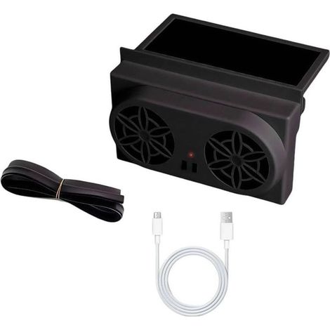 Ventilateur de fenêtre voiture à double puissance solaire et USB (1/5)