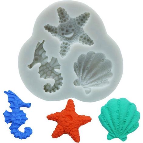 Moule à fondant en silicone, moule à pâtisserie en forme d'animal marin, 1 gris (1/5)