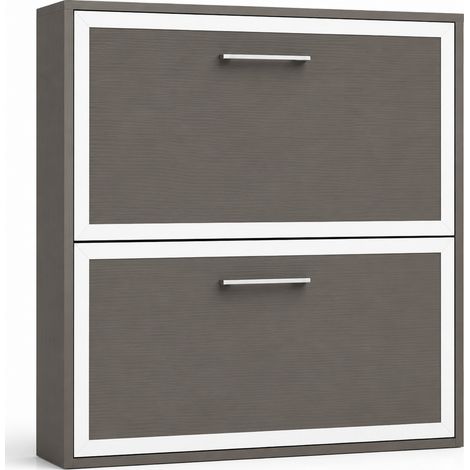 Lit escamotable horizontal superposé LABELA – Version renforcée spéciale location meublée 2 matelas Gris anthracite-2 matelas-90x180-Cadre Anthracite-Façade Anthracite (1/5)