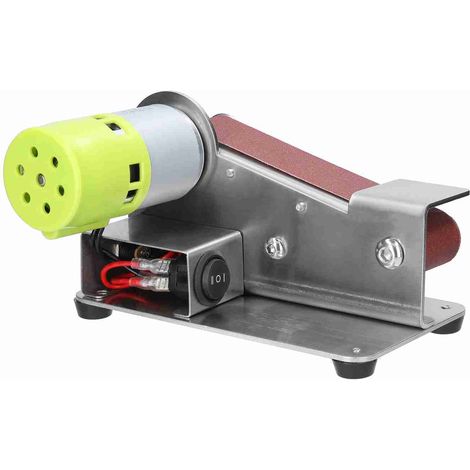 Meuleuse multifonctionnelle Mini ponceuse à bande électrique bricolage polissage rectifieuse coupe bords affûteuse avec 10 pièces papier abrasif 30mm (1/5)