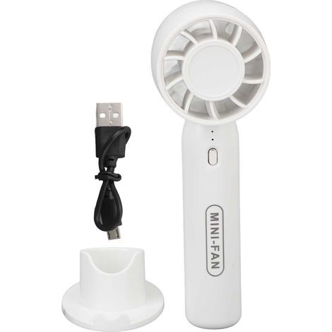 USB rechargeable portable fan, 3 speeds, quiet turbo, white – 15 cm, 600 mAh battery (1/5)