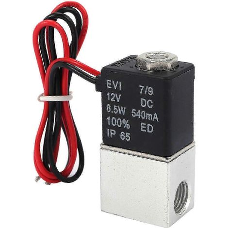 Électrovanne DC12V 1/4 pouce 2 voies normalement fermée, vanne pneumatique à action directe pour gaz (1/5)