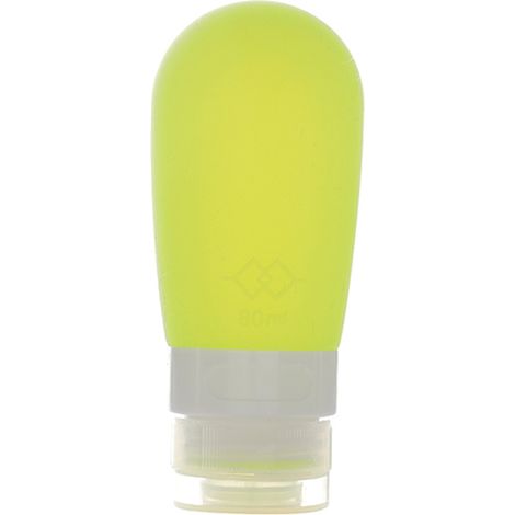 Praktische, wiederverwendbare 80-ml-Reiseflasche aus grünem Silikon für Kosmetik und Toilettenartikel (1/2)