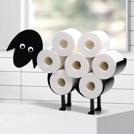 Toilettenpapierhalter in Schafform, Badezimmeraccessoire aus Metall (Toilettenpapierhalter in Schafform)