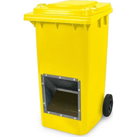 BRB Conteneur de 240 litres pour sel de déneigement avec ouverture pour retirer le sel et le gravier, jaune (1/2)