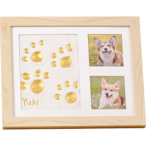 Marco de fotos con huellas de mascotas, huellas de bebé, huellas de manos de bebé, marco de fotos DIY, huellas de bebé según su edad, dimensiones exteriores 23  28 cm (1/2)