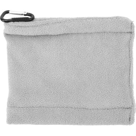 Serviette de golf microfibre douce, haute absorption d'eau, polyvalente, portable, chiffon d'essuyage pour balles et clubs, gris (1/5)