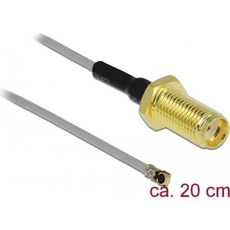 HF Antennenkabel SMA Buchse zum Einbau zu MHFÂ® 4L Stecker 1.37 20 cm GewindelÃ¤nge 10 mm Delock