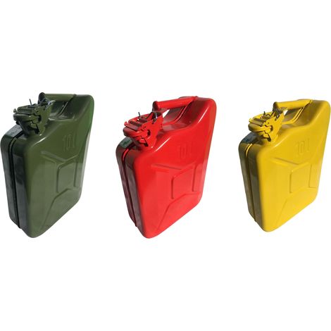 Jerrican métal hydrocarbure10 litres Rouge (1/4)