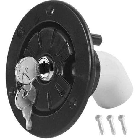Ede Bouchon De Réservoir D'eau Pour Camping-Car, Bouchon De Remplissage D'eau Avec Verrouillage Par Gravité, Bouchon De Réservoir D'eau Pour Camping-Car Avec Clé, Pour Camping-Cars(Noir) (1/5)