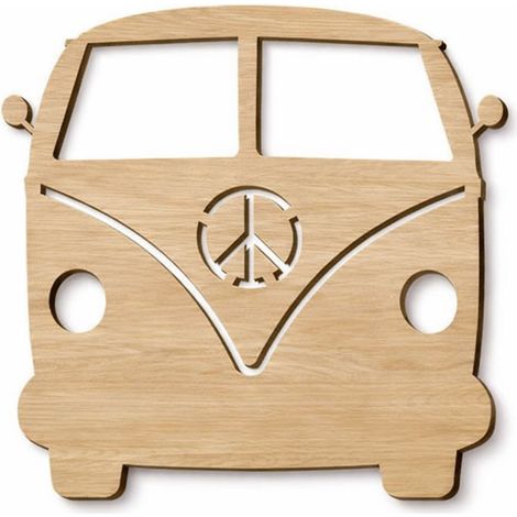 Décoration murale van hippie en bois 40 cm