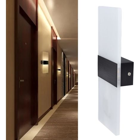 Applique murale LED en acrylique en forme de touches de piano, éclairage supérieur et inférieur, style épuré en aluminium, idéale pour la chambre, le salon, la salle à manger, un bureau d'hôtel ou un (1/5)