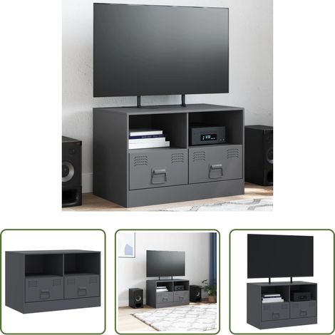 TV-Schrank Stahl - TV-Schrank Anthrazit 67x39x44 cm Stahl (1/5)