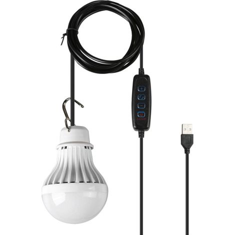 Lampe LED USB Extérieur 3 modes de couleur Chaud/Blanc/Blanc Chaud, luminosité réglable avec crochet, pour camping, randonnée et situations d'urgence (1/5)