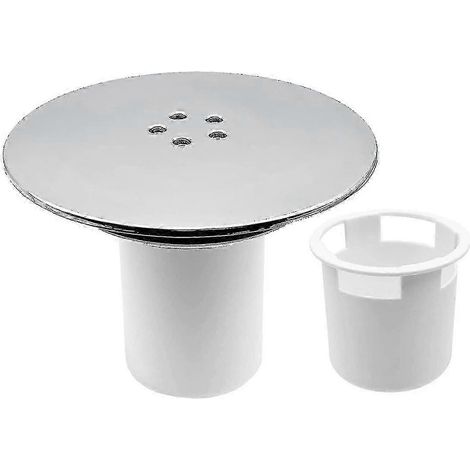 Cache-siphon de douche, cache-trou de bonde de douche 90 mm/115 mm, finition chromée [XC] (1/5)