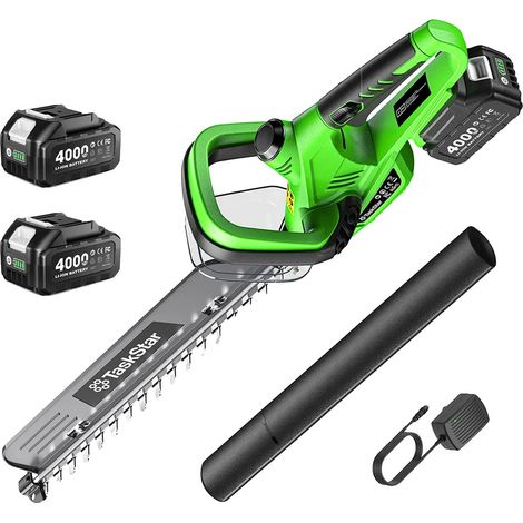 Taille-haie, longueur de lame de 22 pouces, deux batteries rechargeables de 4,0 Ah, 20 volts, vitesse de 1500 RPM, moteur sans balais (1/5)