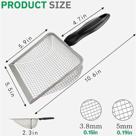 Chicken Scoop Scoop, Chicken Scoop with Mesh Chicken Coop Accessories Suitable for Cleaning Cat Chicken Scoop Small Animals (Square) (1/4)