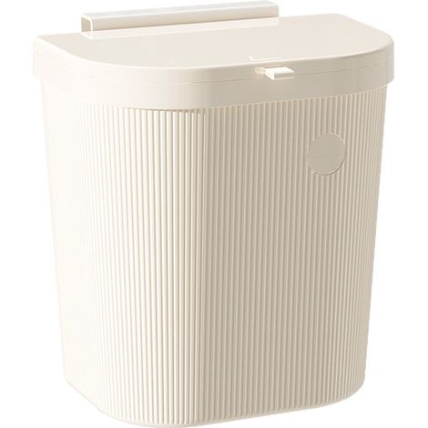 Poubelle murale avec couvercle basculant, modèle suspendu en plastique, design tendance pour cuisine, salle de bain et intérieur maison