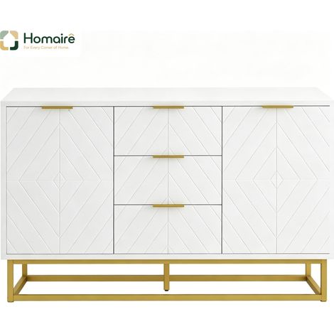 Kommode aus MDF und weißem Metall 120 x 40 x 76 cm HOMAIRE (1/5)