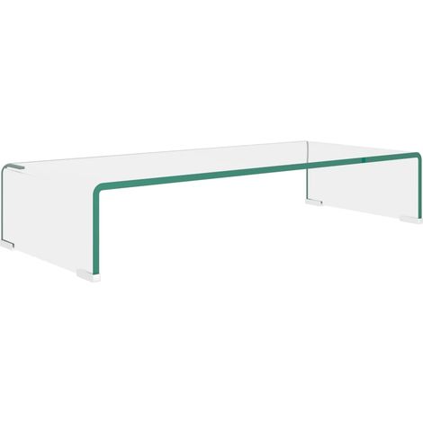 Meuble TV, Étagère TV, Meuble de Salon,pour moniteur 70 x 30 x 13 cm Verre Transparent OIB6279E (1/4)
