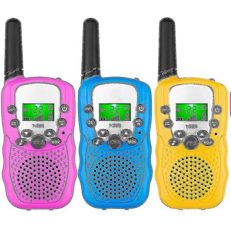 Lot de 3 talkies-walkies pour enfants, portée de 4,8 km avec lampes torches rétroéclairées-AquaForge (1/2)