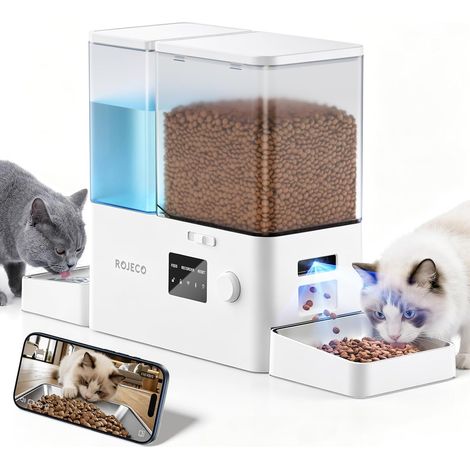 8.5L Distributeur Croquettes et Eau Chat Automatique avec Caméra (1/5)