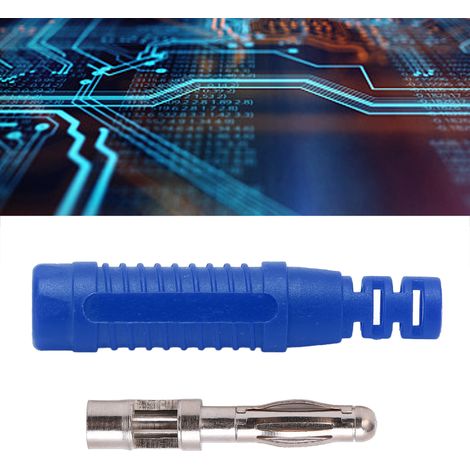 Connecteur accessoire mâle métallique bleu, fiche banane 4 mm pour lanterne, moulée par injection, à broches, bleu (1/5)