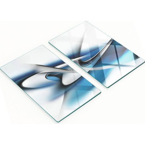Tableros de vidrio elegantes y duraderos con estampado abstracto de fondo, 2x30x52 cm.
