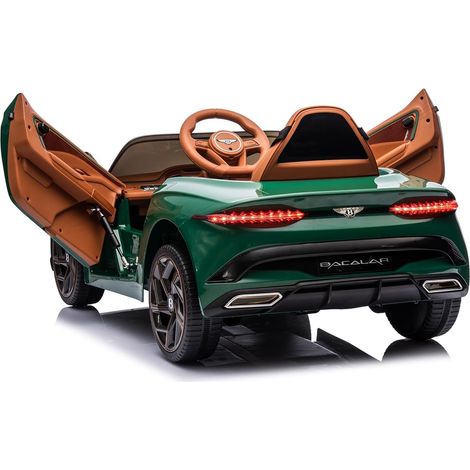Voiture Électrique pour Enfants, 12V sous Licence Bentley, Télécommande, Porte Ciseaux, Suspension, 3 Vitesses, LED, Klaxon, Vert (1/5)