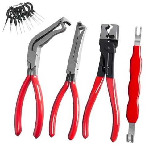 Ensemble de 4 pinces coupantes électriques + ensemble 8 extracteurs d'aiguilles, idéal pour les capteurs, bobines d'allumage et connecteurs d'injecteurs sous le capot - (1/5)