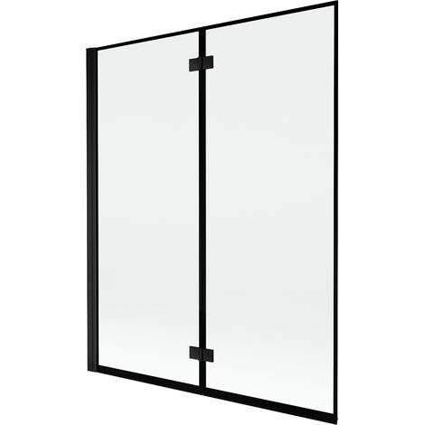 Mexen Mist paratia per vasca da bagno a 2 ante sinistra 140 x 150 cm, cornice nera, nero - 8A9-140-002-70-70-L (1/5)