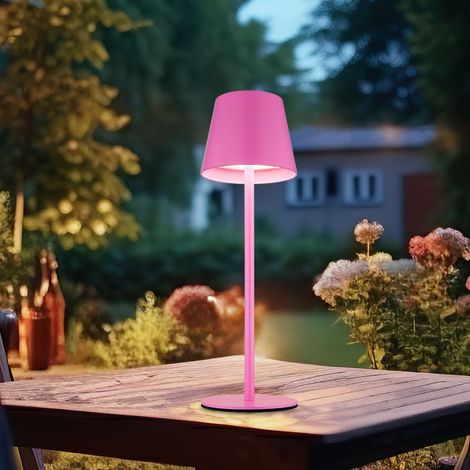 Luce da esterno Lampada da tavolo ricaricabile Touch dimmer Bottle top CCT, rosa, USB-C, LED 3W 200Lm bianco caldo-freddo, DxH 11,5x36 cm (1/5)