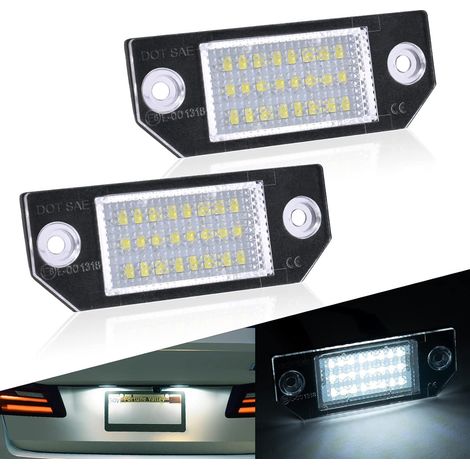 Luci targa a LED, 2 pezzi, 6500K, 400 lm, fanali posteriori, bianche, 12V, compatibili con Canbus Ford (1/5)