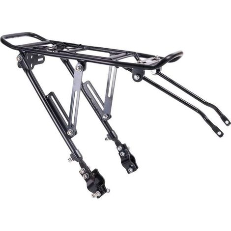 Porte-bagages arrière réglable en aluminium avec charge maximale de 50 kilogrammes, compatible vélos 24 à 28 pouces (1/5)