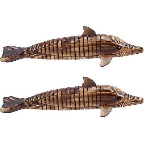 2-teiliges Delfinmodell aus Holz