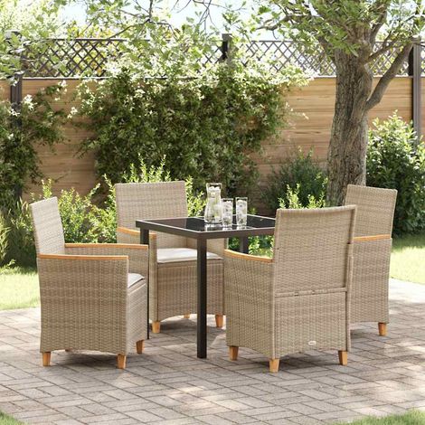 Ensemble de salle à manger pour jardin 5 pcs-Salon de jardin Beige polyrotin 550463 (1/5)