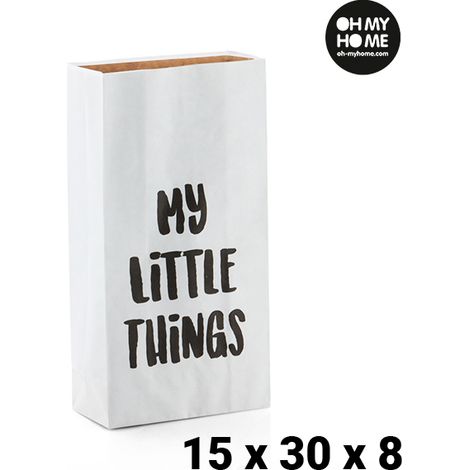 Papierbeutel - Oh My Home - 15 x 30 x 8 cm - Weiß - Zeitgenössisches Design - Innenlagerung (1/3)