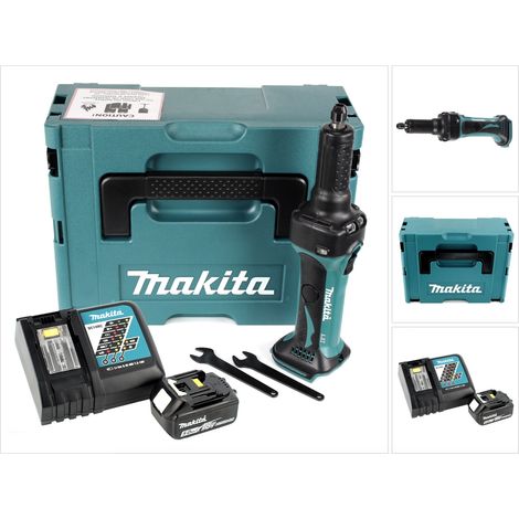 Makita DGD 800 RT1J Amoladora recta a batería 18V en maletín Makpac 2 + 1x Batería BL1850 5,0 Ah + Cargador DC 18 RC (1/5)