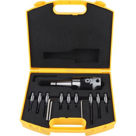 Ensemble de fraises à aléser, Kits d'outils de fraisage CNC en acier au carbone avec boîte de rangement NT30-F1-12-9PCS (1/4)