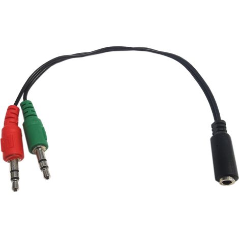Adaptateur jack 4 broches, prise 3,5 mm, 2 fiches 3,5 mm